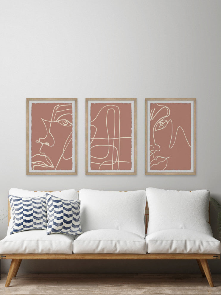 Faces of Nobody Triptych, Set of 3, 20x30 Panels