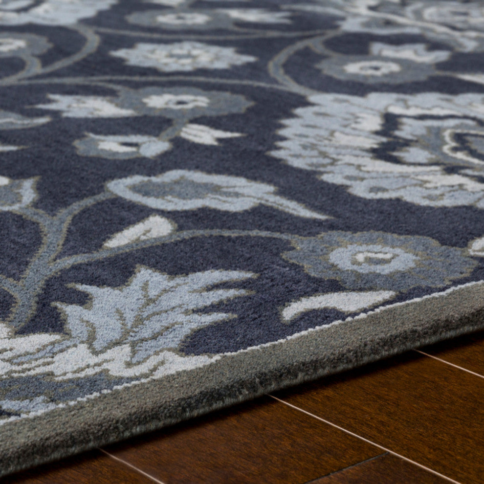 Surya Caesar CAE-1108 Traditional Area Rug, Navy, 8' Round
