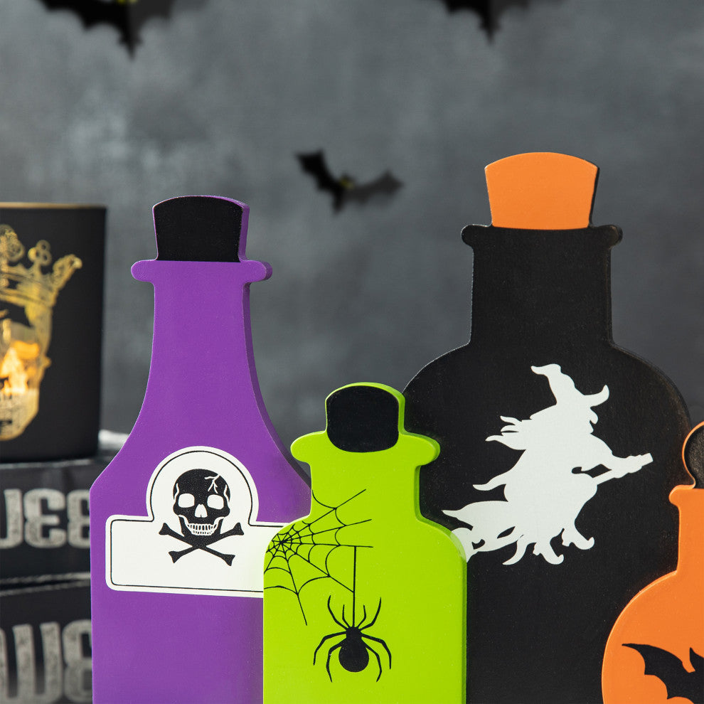14"L Halloween Poison Bottles Table decor