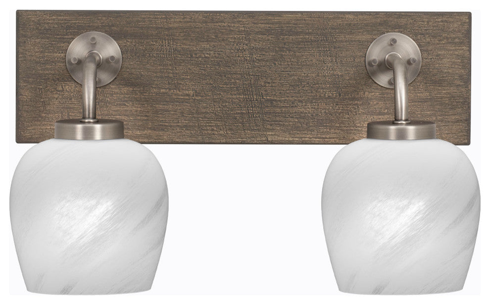 Oxbridge, Bath Bar, Graphite & Painted Distressed Metal, 6" White Marble