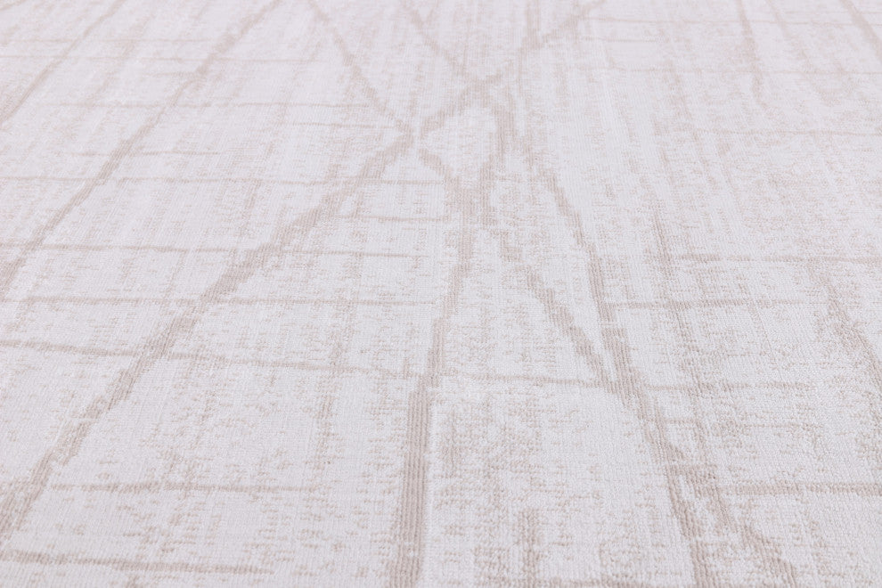 Low-Pile Pierce Ivory/Beige Rug, Ivory, 6'5"x9'5"