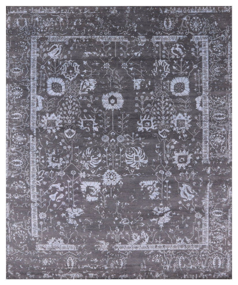 8' 1" X 10' 0" Persian Wool and Silk Hand-Knotted Rug Q6200