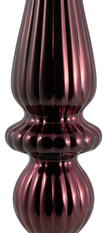 14" Finial Drop Christmas Ornament , Burgundy, 14"