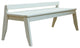 Plaza 4-Seat Bench Without Back , Forest Green Wash