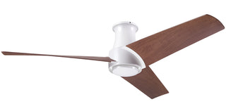 Ambit 56" Flush Fan, Matte White/Mahogany Blades, Remote