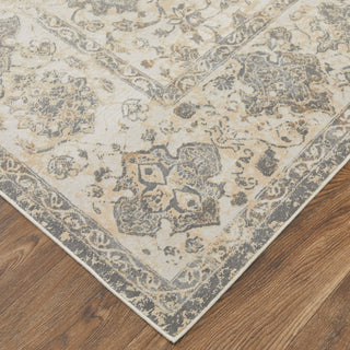 Neoma Traditional Bordered, Ivory/Tan/Gray, 10'x14' Area Rug