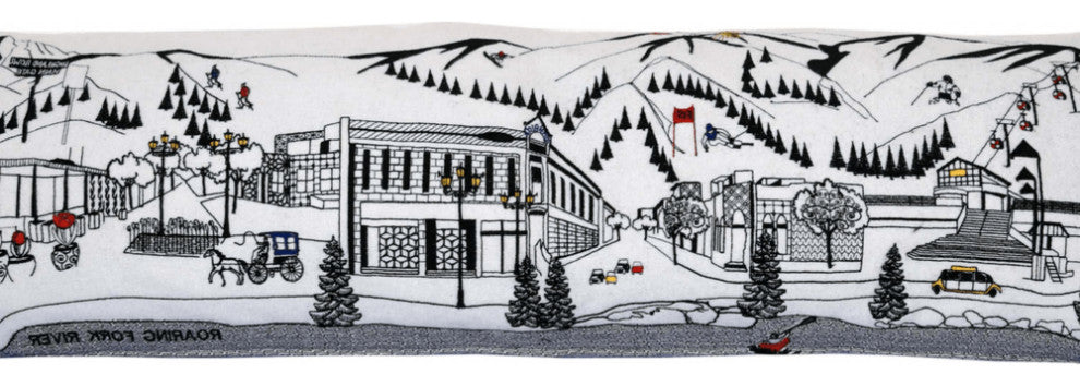 46" White Aspen Daylight Skyline Lumbar Decorative Pillow