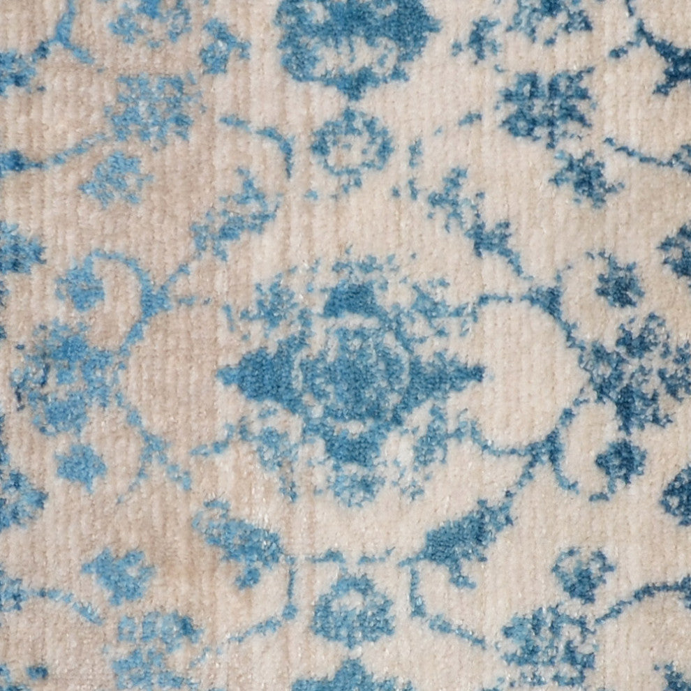 MACHINE MADE POLYESTER AREA RUGS  -Ivory Blue Color, Oriental ,Living room rugs