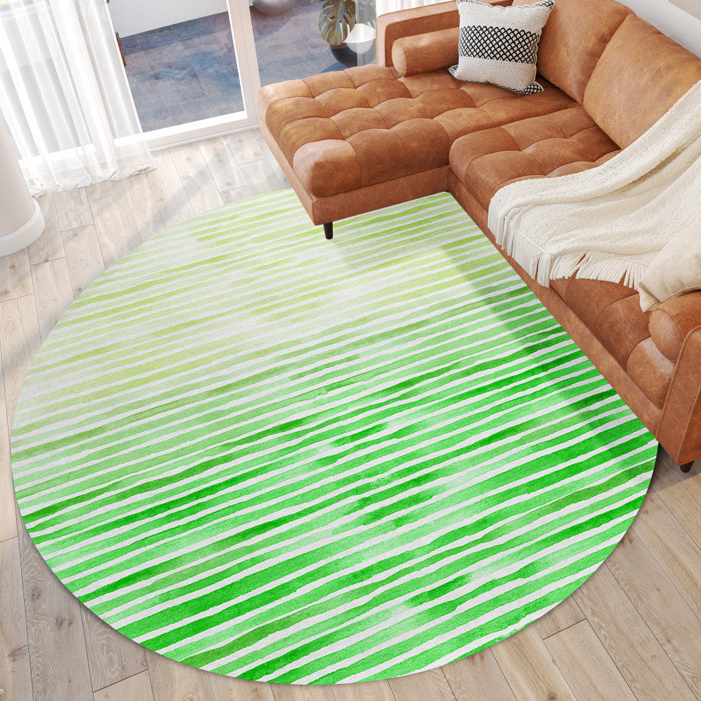 Indoor/Outdoor Seabreeze SZ8 Cactus Machine Washable 8' x 8' Round Rug