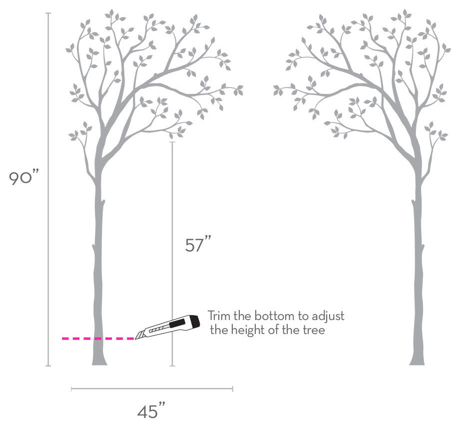 Bed Canopy Tree Wall Decals, Chestnut Brown