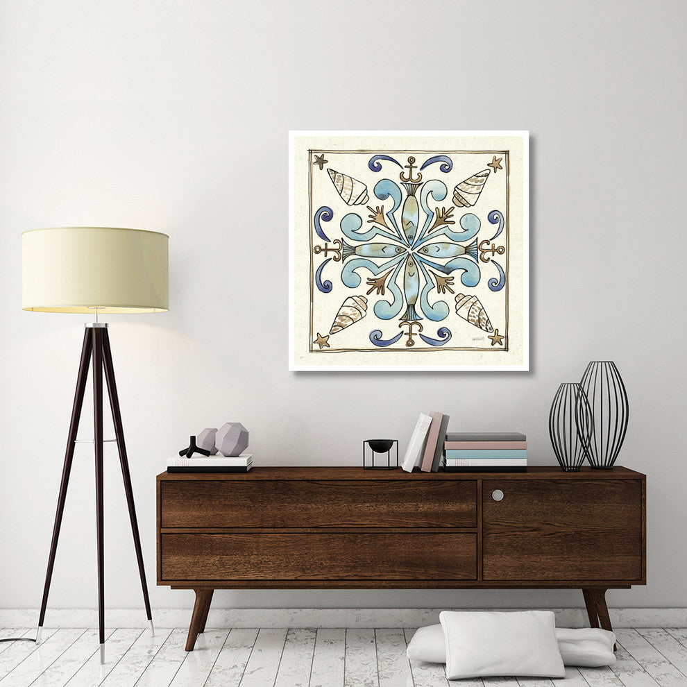 "Coastal Breeze Tile IV" Digital Paper Print by Anne Tavoletti, 42"x42"
