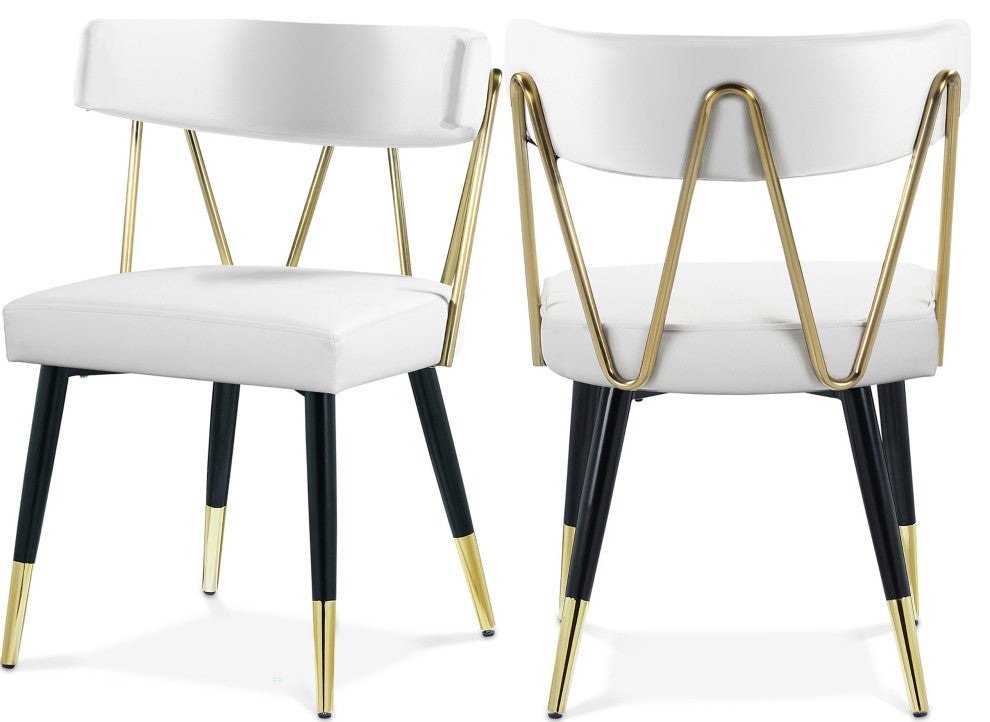 Rheingold Upholstered Dining Chair, White, Vegan Leather