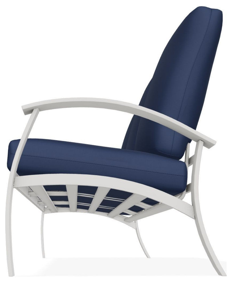 Belle Isle Cushion 3-Seat Outdoor Sofa, Navy/Snow