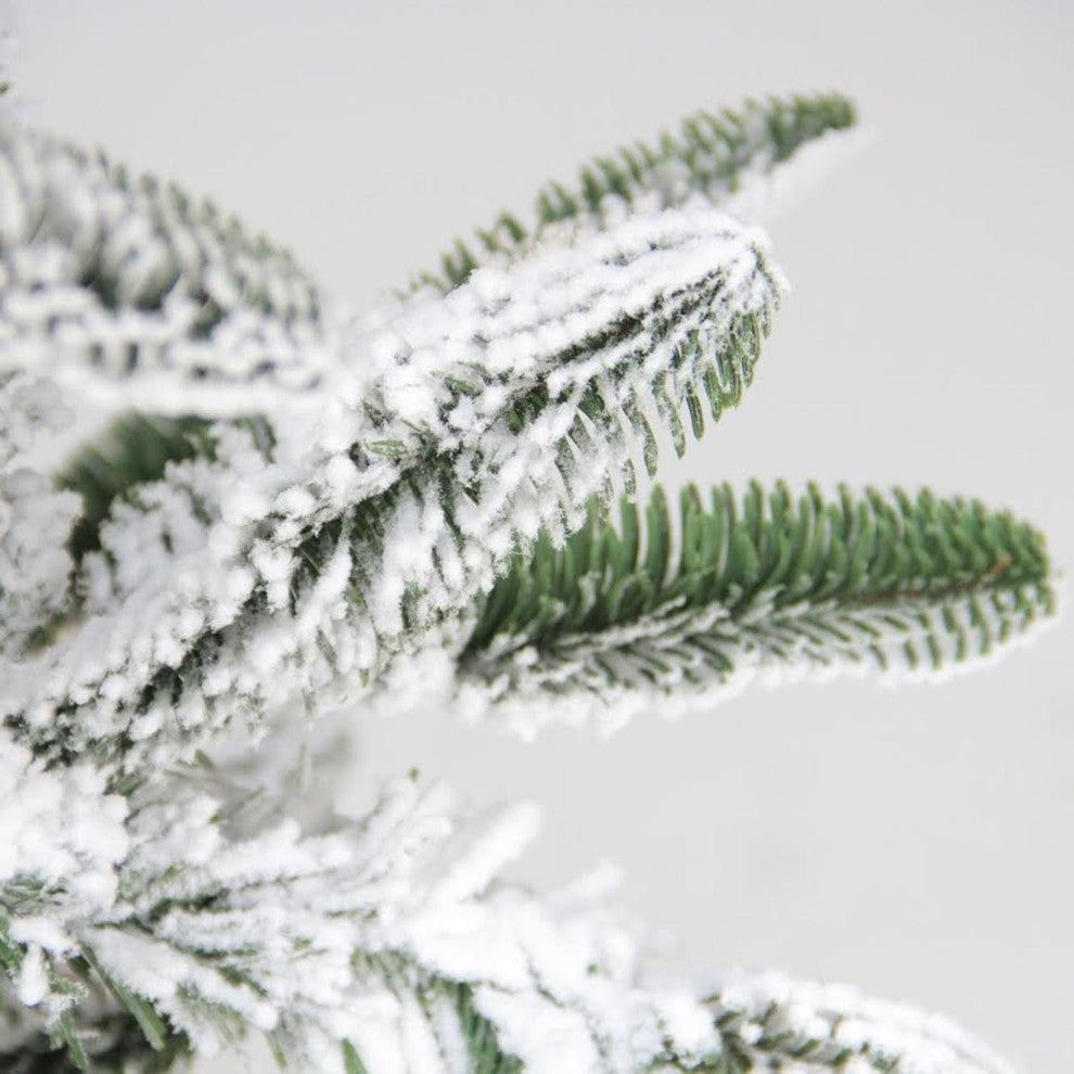 9' Flocked Noble Fir Artificial Christmas Tree, Unlit