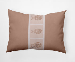 14x20" Fish Chips Nautical Decorative Indoor Pillow, Mauve