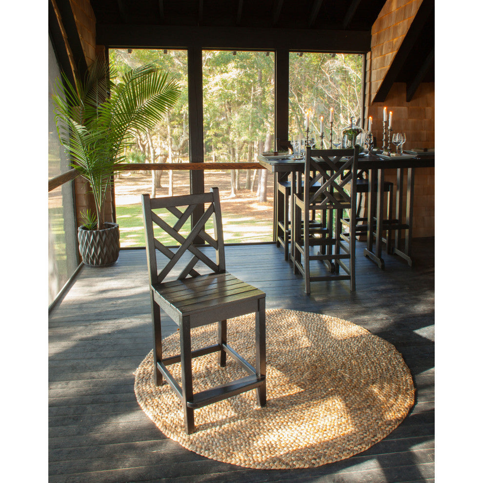 Polywood Chippendale Counter Side Chair, Slate Gray