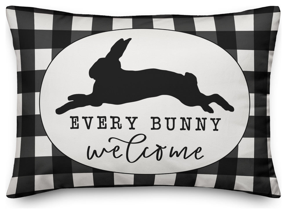 Buffalo Check Every Bunny Welcome 14x20 Lumbar Pillow