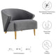 Armchair Accent Chair, Gray, Velvet, Modern, Mid Century Hotel Lounge Cafe