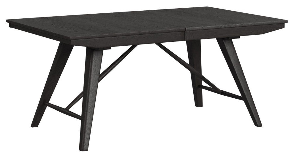 Bayside 40" Wide Solid Ash Trestle Dining Table, Black