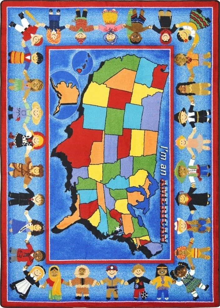 Kid Essentials Rug, I'm an American, 5'4"x7'8"