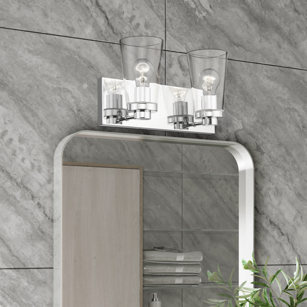 Cityview 2 Light Polished Chrome Vanity Sconce