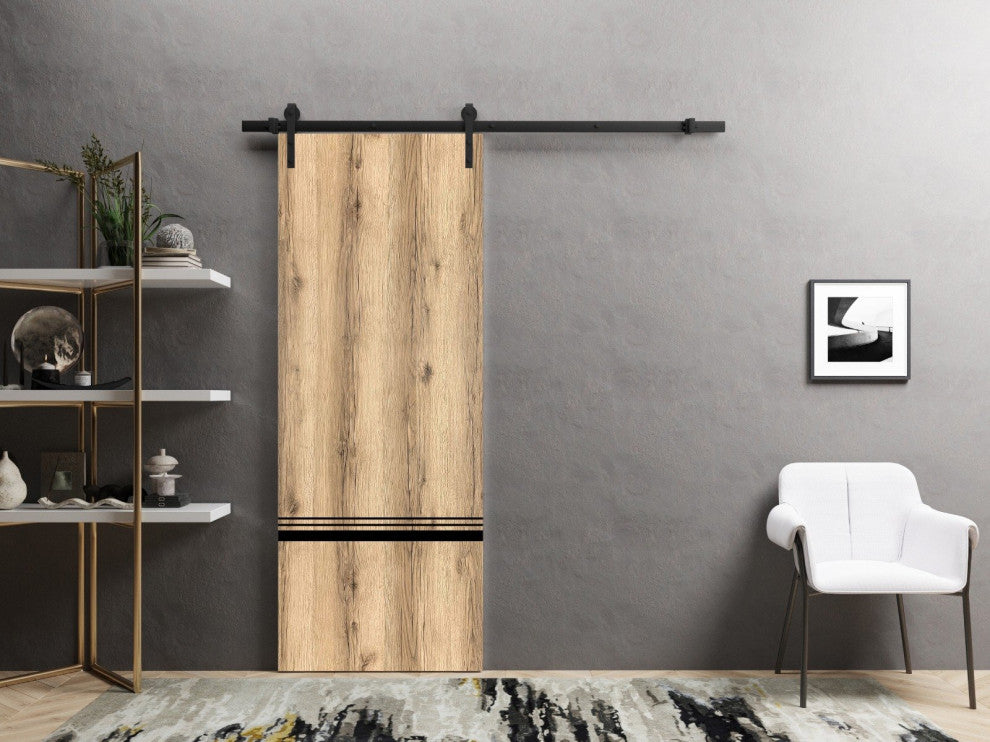 Sturdy Barn Door 42 x 96 | Planum 0012 Oak with  | 8FT