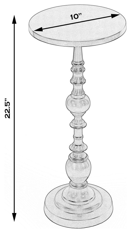 Darien Round Pedestal End Table, Antique Gold