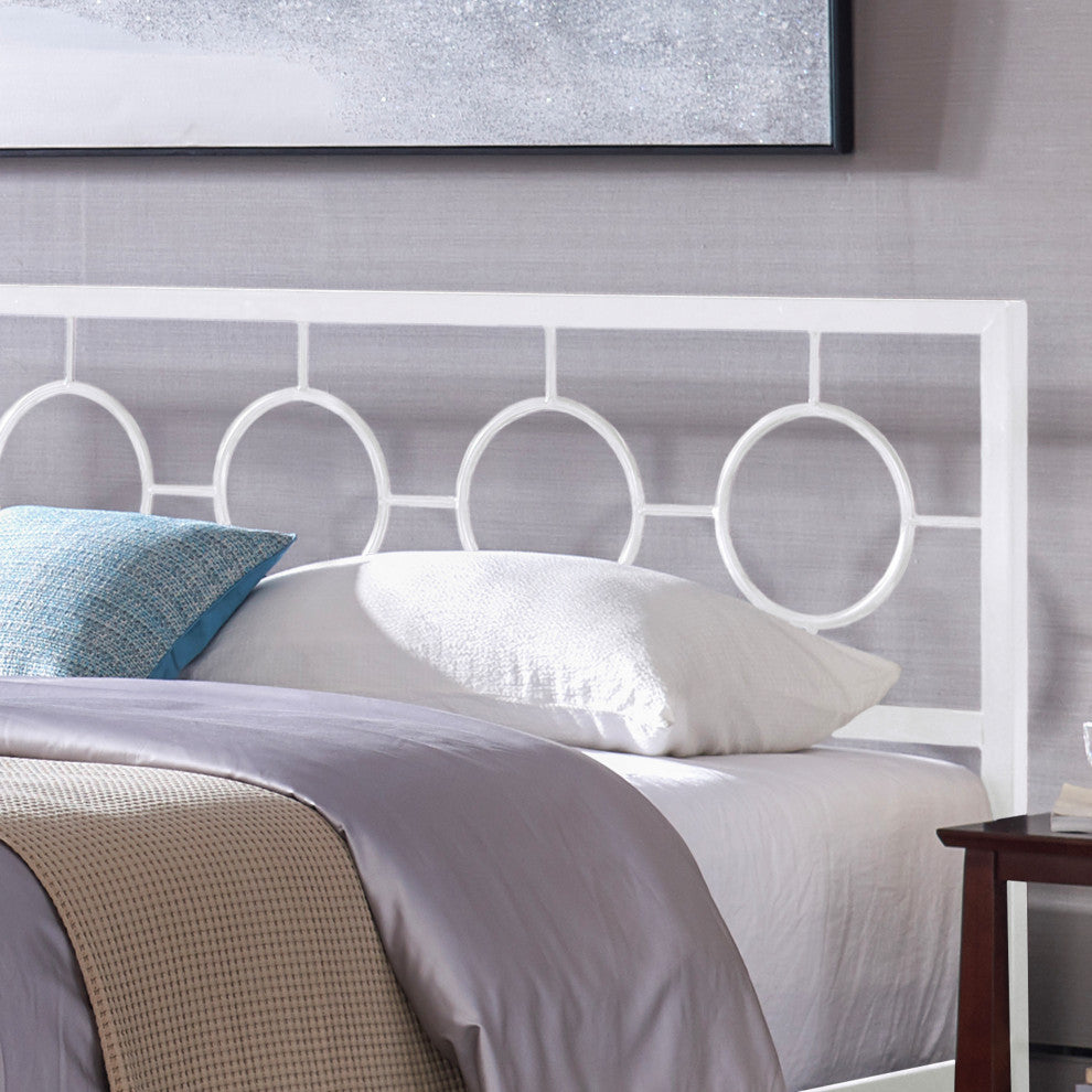Aldrin Modern Iron Bed Frame, White