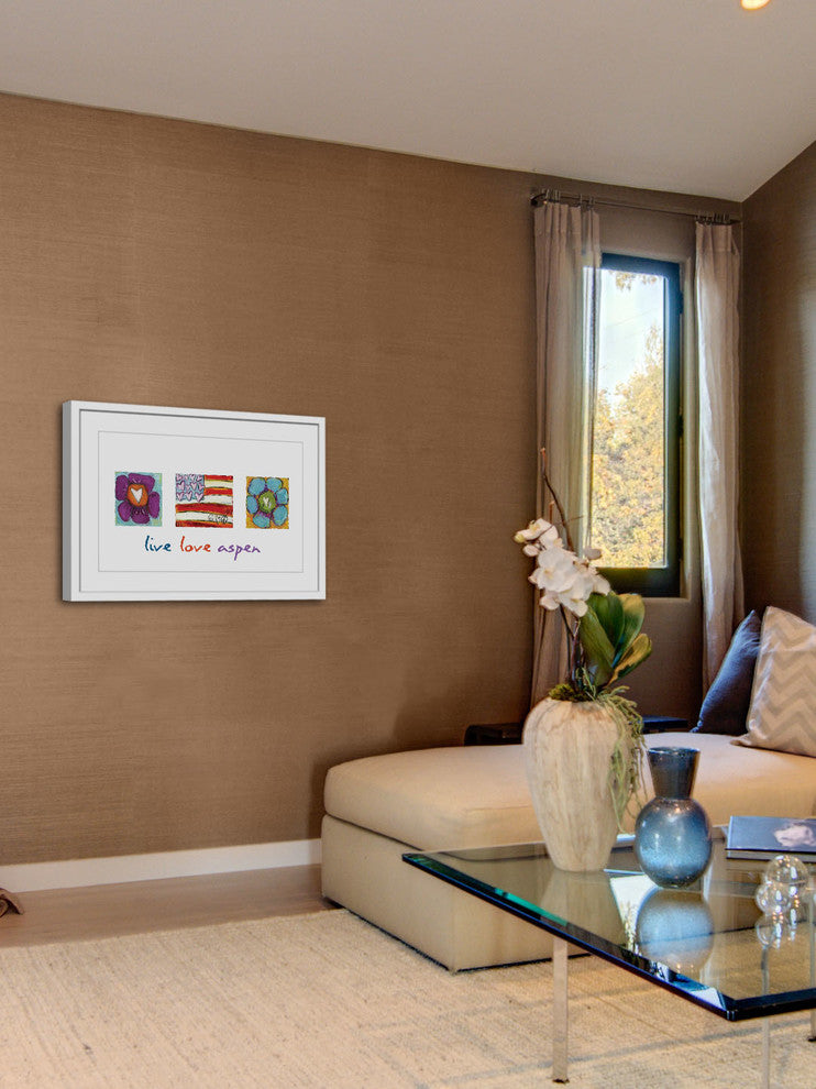 "Live Love Aspen" Painting Print in Frame by Tori Campisi
