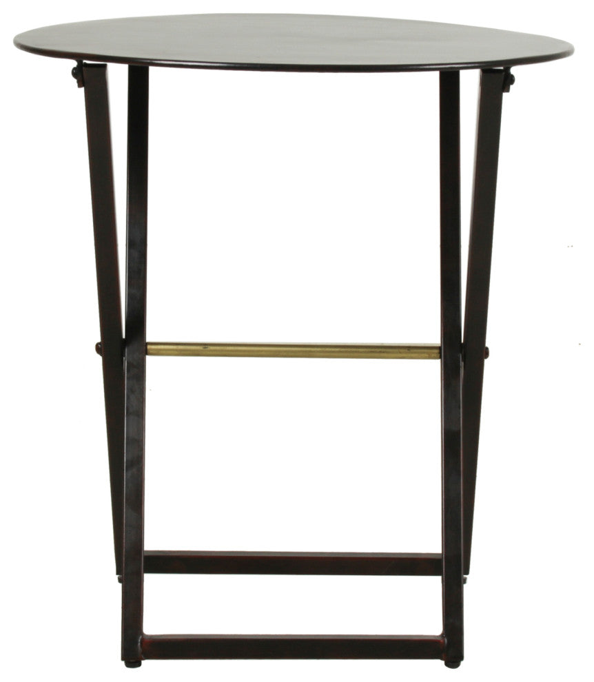 East at Main 20-inch Bronze Round Folding Side Table