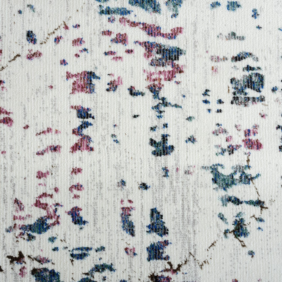 8'x10' White Abstract Marble Area Rug