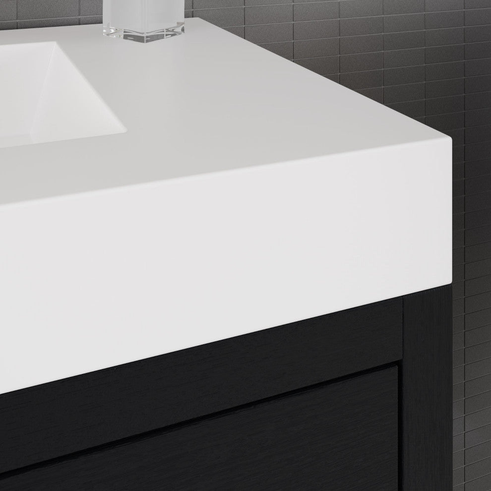 Boutique Bath Vanity, Black, 36", Single Sink, Freestanding