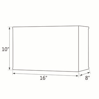 36002 Rectangle Hardback Spider Lamp Shade, Off-White,, 8"+16"x(8+16"x10"