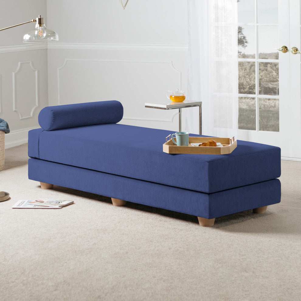 Alon Daybed Queen Size Convertible Sleeper, Navy Chenille