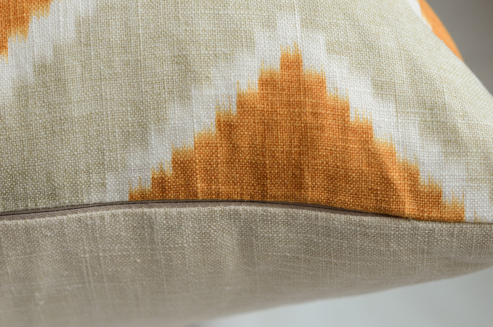 Chevron Pillow, Tan/Orange, Without Insert