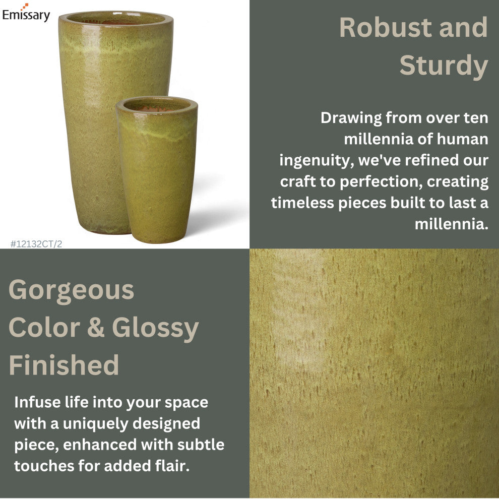 Round Tall Pot, Citron 13x22.5