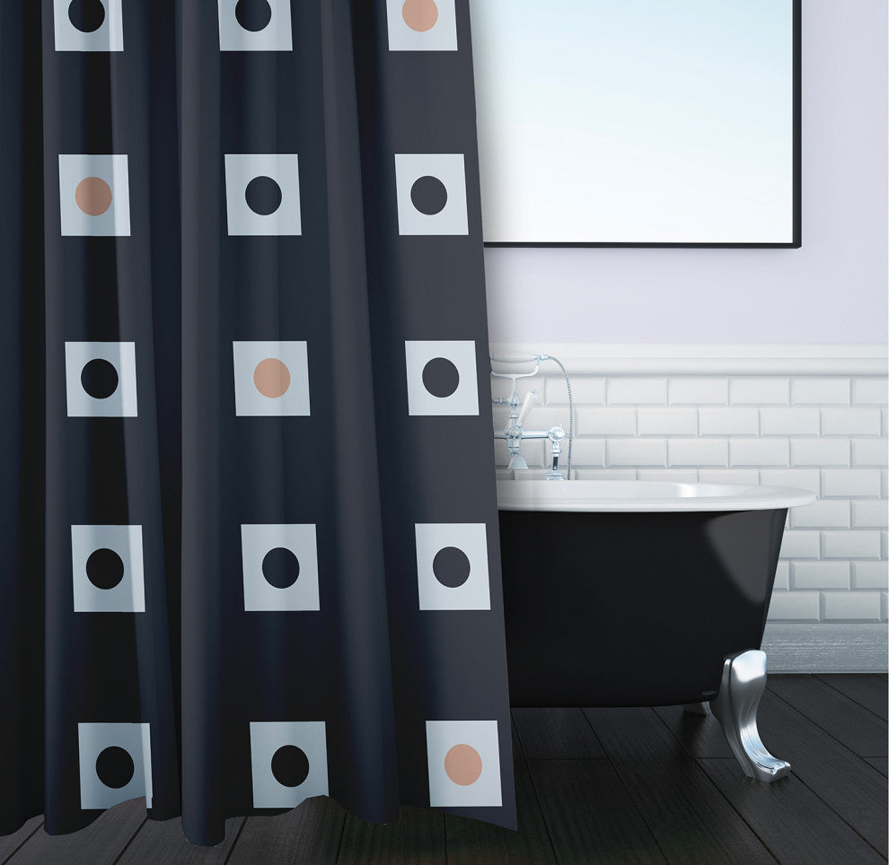 Li'l Boxes Shark Blue 70" w x 73" h Shower Curtain
