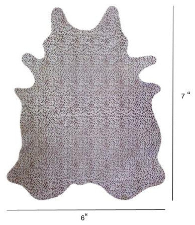 6 Ft Brown and White Stenciled Cowhide Rug