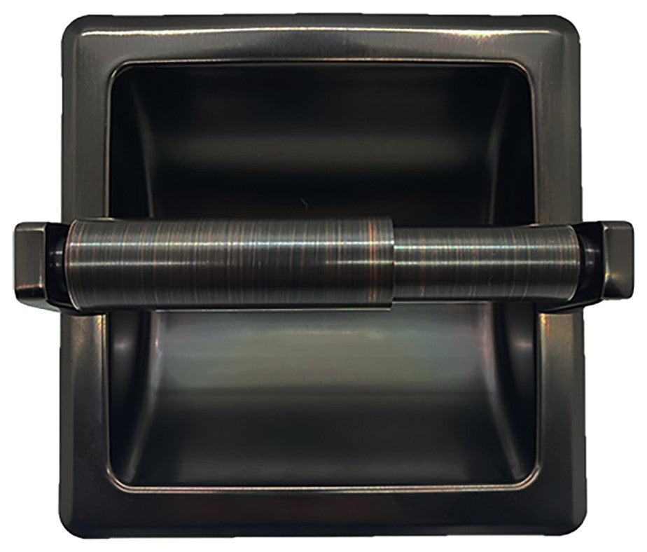 Arista Recessed Toilet Paper Holder with Galvanized Mounting Plate, Oil Rubbed Bronze