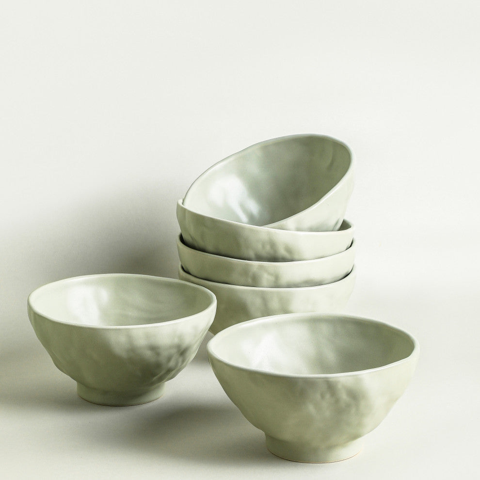 Stone by Mercer Project NENDO Stoneware 32 Piece Dinnerware Set, Sage-Grey