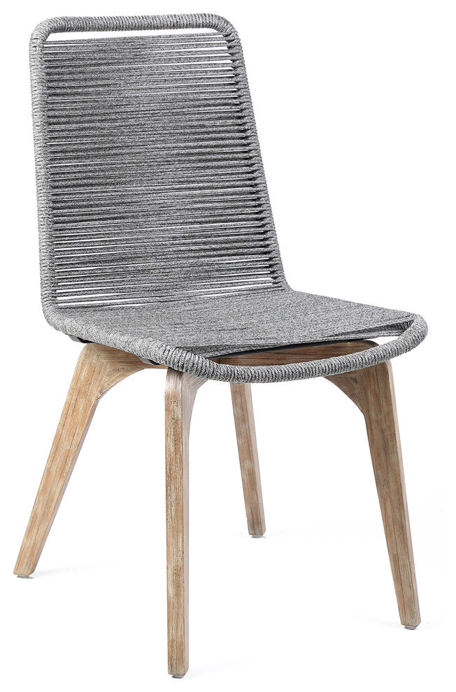 Oasis and Island Outdoor 5-Piece Light Eucalyptus and Concrete Dining Set