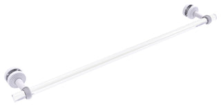 Pacific Beach 30" Shower Door Towel Bar with Twisted Accents, Matte White