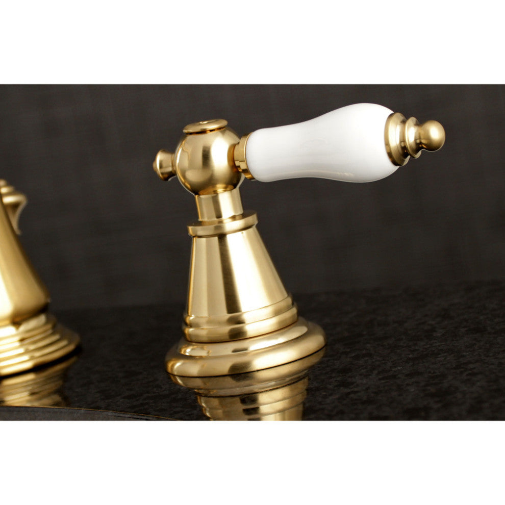 Fauceture Widespread Bathroom Faucet With Retail Pop-Up, Brushed Brass