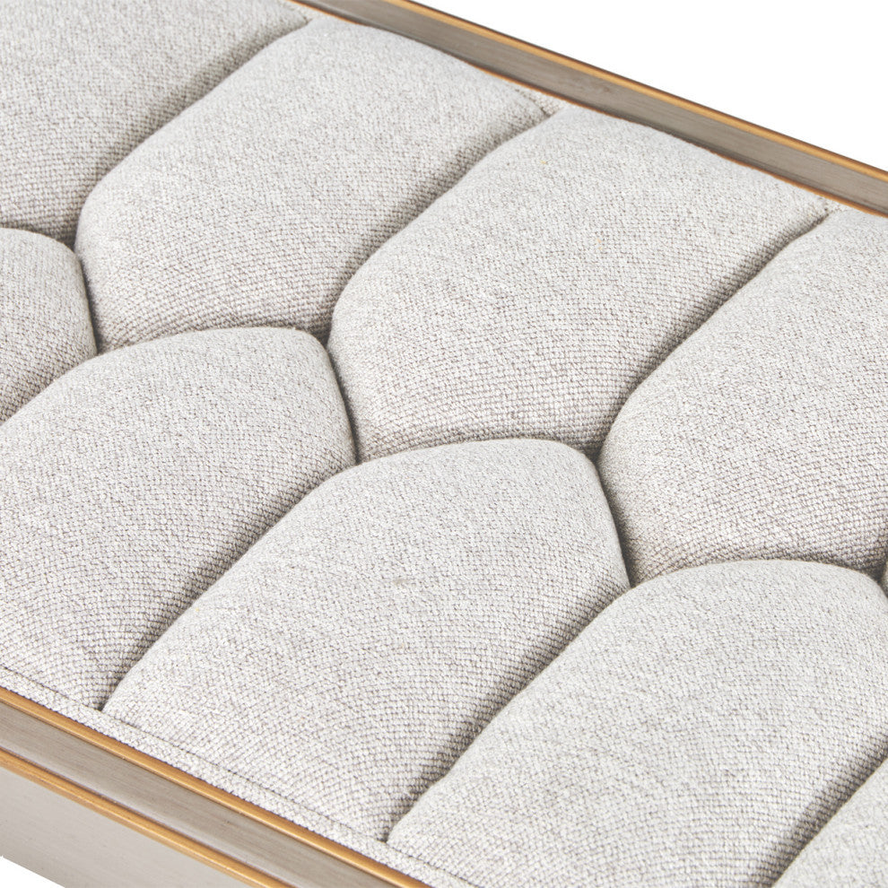 St. Charles Chenille Accent Bench, Dove Gray