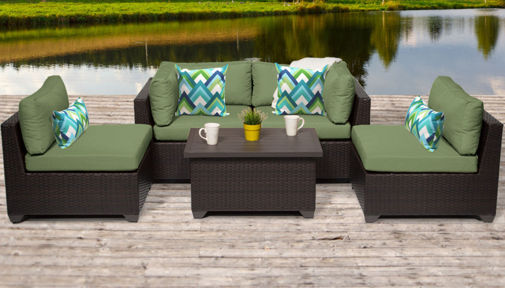 Belle 5 Piece Outdoor Wicker Patio Furniture Set 05c