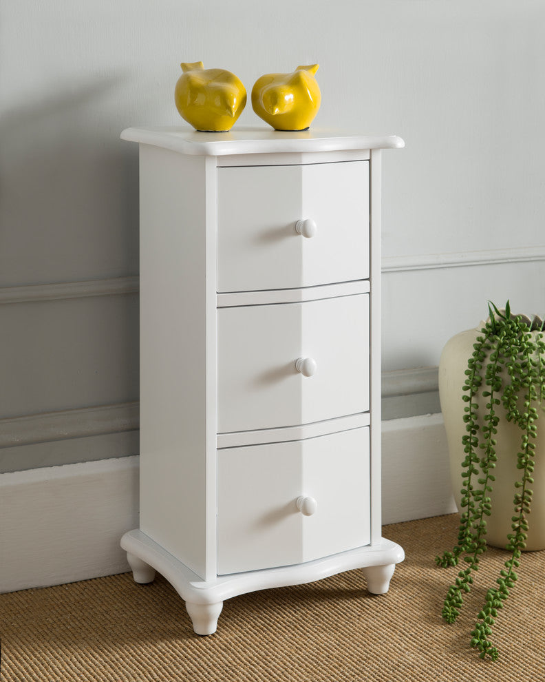 Jackson 3 Drawer Wooden Storage Accent Chest, White