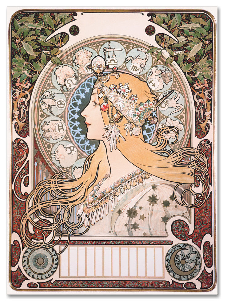 Alphonse Mucha 'Zodiac' Canvas Art, 32 x 24