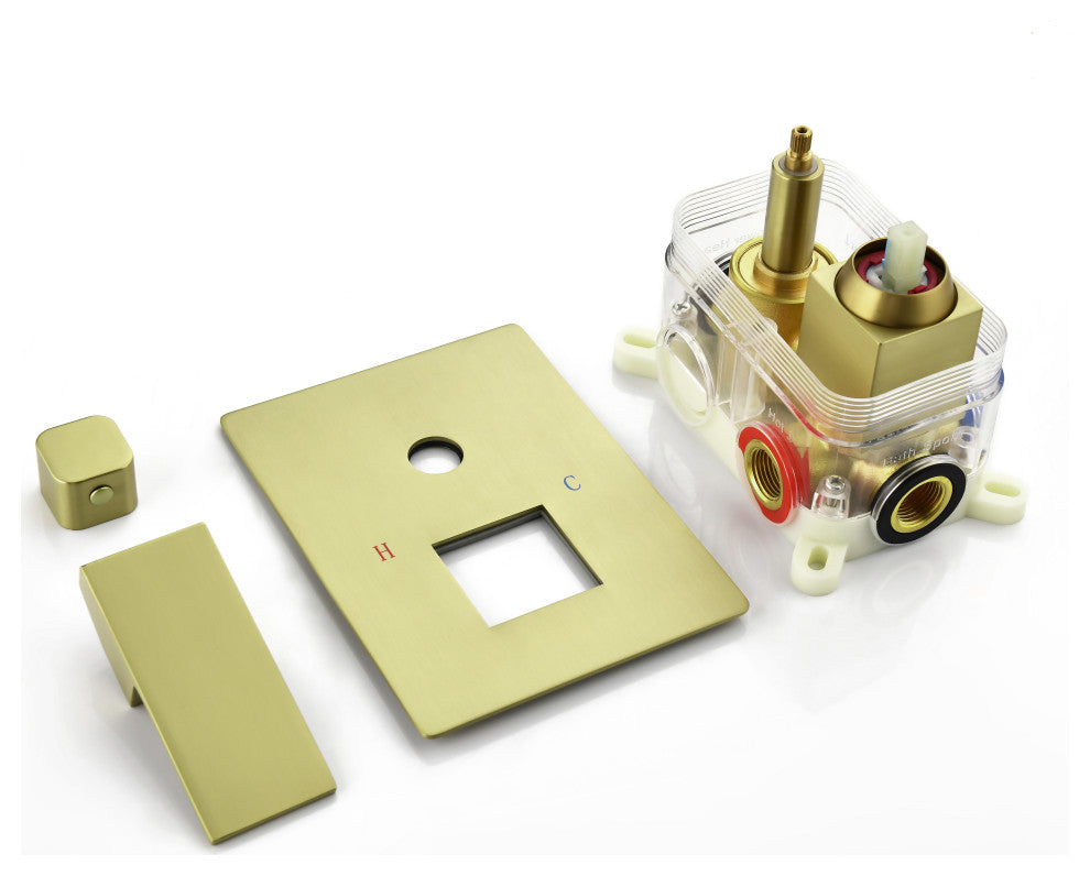 Luxury Shower System With 3-Function Hand Shower, Brushed Gold