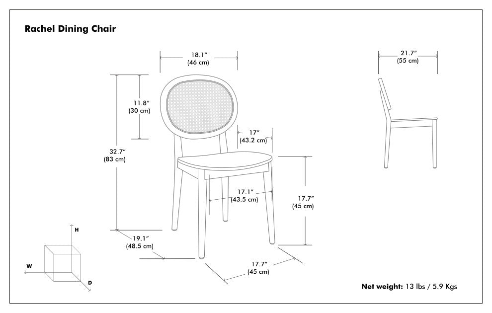 Rachel Dining Chair (Set of 2) in Black