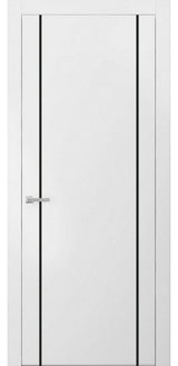 Solid French Door 42 x 84 | Planum 0016 White Silk with| Bathroom